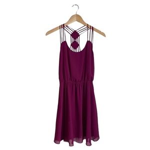 Lost April Sleeveless Mini Dress S Maroon